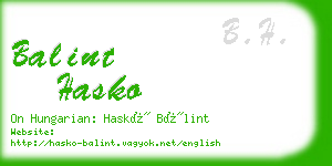 balint hasko business card